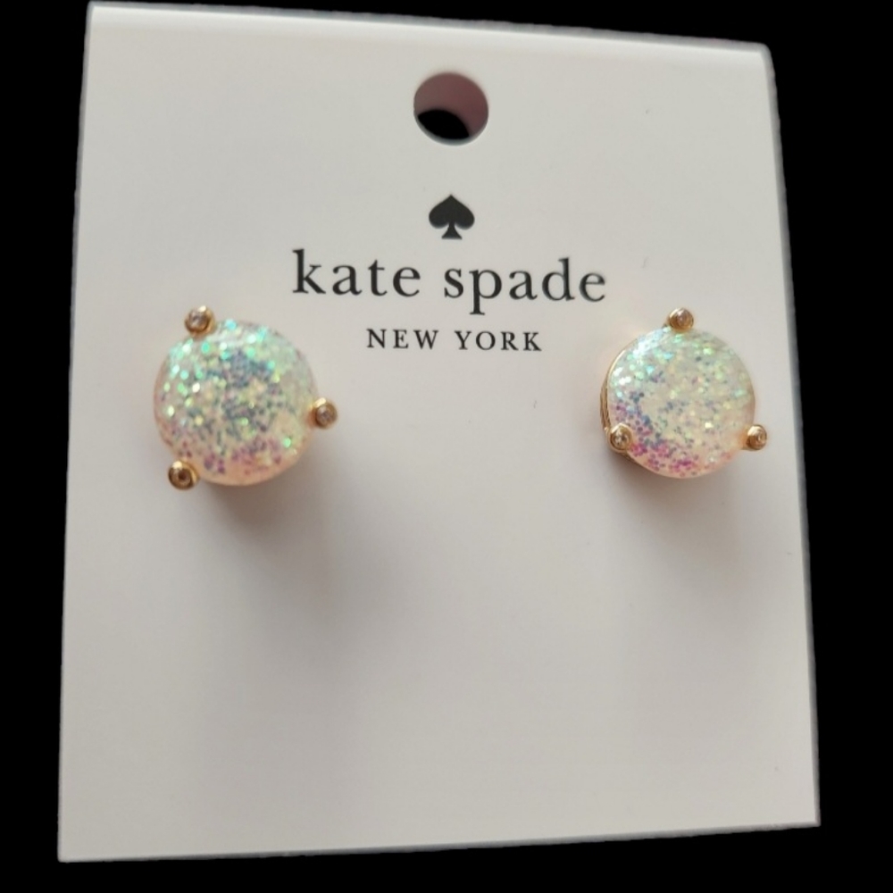Kate Spade Glitter Round Opaque Earrings - Picture 1 of 3